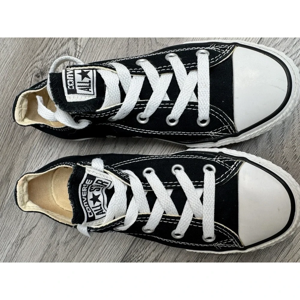Converse All Star Youth 2 Low Top Shoes Black White Canvas Sneakers Shoes
